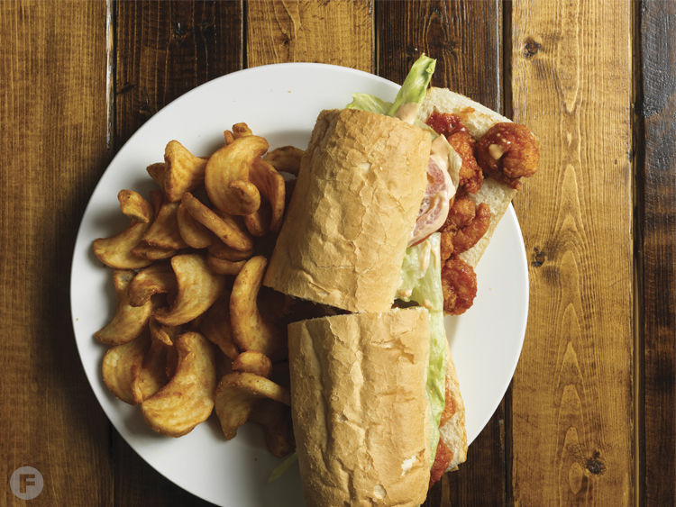 Spicy Garlic Shrimp Po'Boy from The Quarry